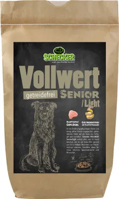 Produktbild von 12 kg Schecker - VOLLWERT Senior/Light Trockenfutter - getreidefrei für den älteren Hund