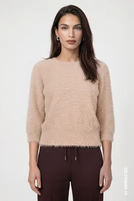 Produktbild von Strickpullover mit Plüsch
