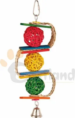 Produktbild von Vogelspielzeug Vogelschaukel Kletterseil mit Glocke für Vögel ca. 28 cm