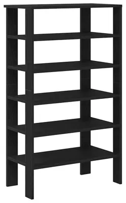 Image de vidaXL Étagère à chaussures noire 61x32x105 cm Bois composite