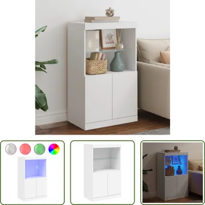 Produktbild von The Living Store Sideboard mit LED-Leuchten Weiß 60,5x37x100 cm