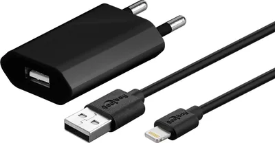 Produktbild von Apple Lightning Ladeset 5 Watt (schwarz, 1 Meter Kabel)