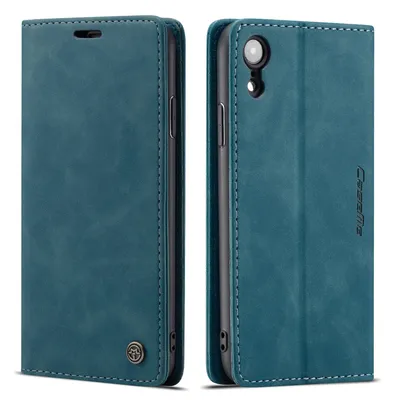 Obrázek produktu pro iPhone XR Pouzdro, RetroPolyuretanKožené Pouzdro, Kapsy na Karty, Magnetické Uzavírání, Pouzdro s Funkcí Stojánku pro iPhone XR modré