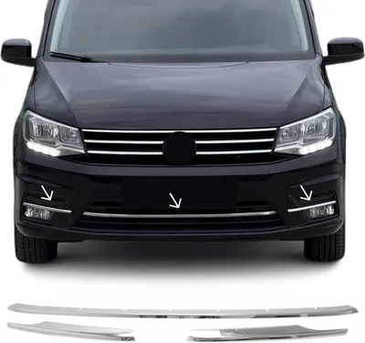 Obrázok produktu pre Lišty mriežky chladiča Lišty mriežky chladiča pre VW Caddy 2015-2020 nerezová oceľ strieborná 3ks