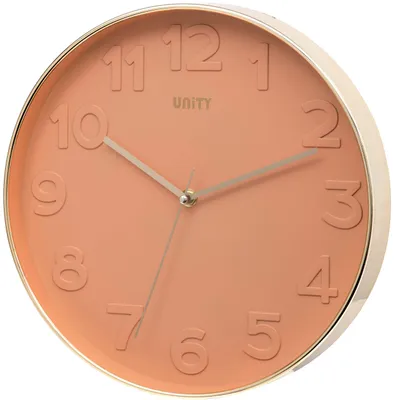 Wanduhr, modern, perzikrosa, 30 cm, leiser Sekundenzeiger