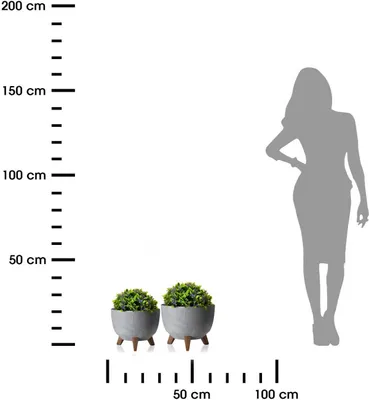 Obrázek produktu pro HowHomely | Sada 2 květináčů, květináč šedý - 18,3 a 15 cm - květinový žlab, květináč