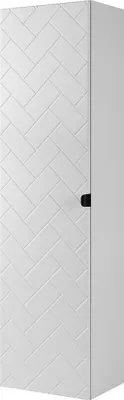 Image de ARMOIRE DE SALLE DE BAIN, blanc mat, 35 x 136 x 27 cm, poignée noire