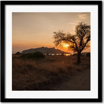 Produktbild von Bild - 50 cm x 50 cm - MDF - Rahmen, Wandkunst - Sonnenuntergang