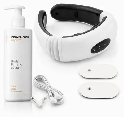 Produktbild von Set Nacken- und Rücken-Elektromassagegerät und straffende Körperlotion Rice Joyfirm 250 ml InnovaGoods
