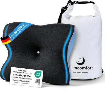 Immagine prodotto di Cuscino da viaggio, in memory foam, con rivestimento traspirante, ergonomico, ideale per il campeggio