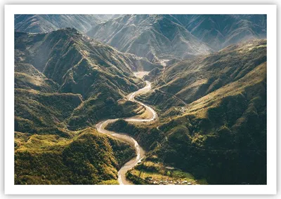 Produktbild von Poster - Poster ohne Rahmen - Berge Weg Wald - 100x70 cm - Wand Bild - Wanddeko - Wandbilder - Kunstposter - Wandposter - Bilder - Kunstdruck - Wanddekoration - Wandbild - P2XAA100x70-4700