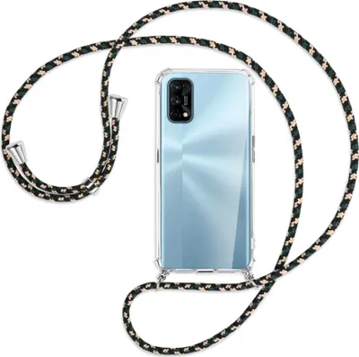 Produktbild von Handykette Backcover-Schutzhülle mit Band (Metall silberfarben) für Realme 7 Pro - camouflage