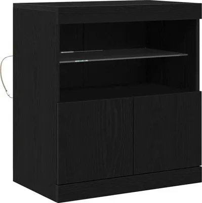 Image de Buffet LED Noir 60,5 x 37 x 67 cm Bois d'ingénierie