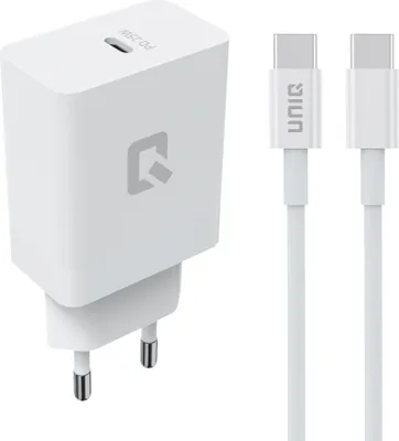 Immagine prodotto di Caricabatterie rapido UNIQ Accessory PD 25W Adattatore bianco Cavo USB Type-C - Bianco