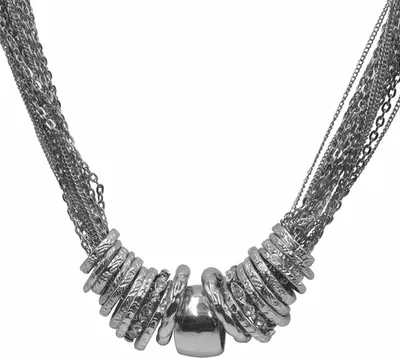 Produktbild von Steuer Modeschmuck Kette Metall 54cm silber Glasstein 445050136
