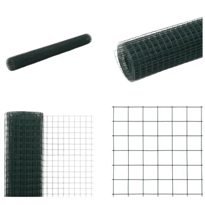 Image de vidaXL Clôture en fil de fer Acier avec revêtement PVC 10x1,5 m Vert - Fil de fer - Clôture en fil de fer - Fil de fer grillagé