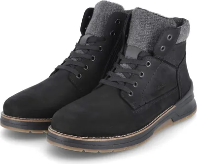 Zdjęcie produktu dla Rieker męskie sznurowane buty za kostkę czarne skórzano-syntetyczne Rozmiar: 42
