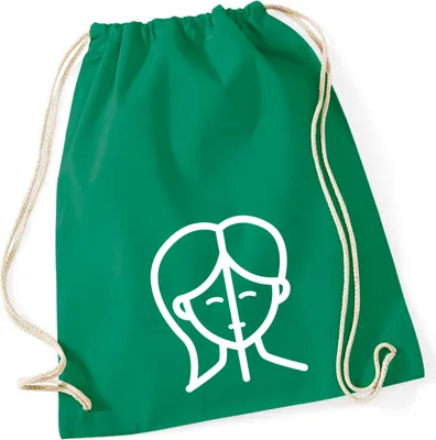Produktbild von Huuraa Turnbeutel Zwillinge Sternzeichen Symbol 12 Liter Kelly Green Baumwolle Rucksack Geschenkidee