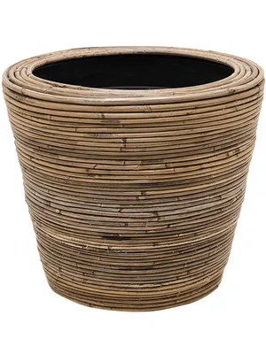 Produktbild von Trockentopf rattan gestreift d38 h36 cm Van der Leeden