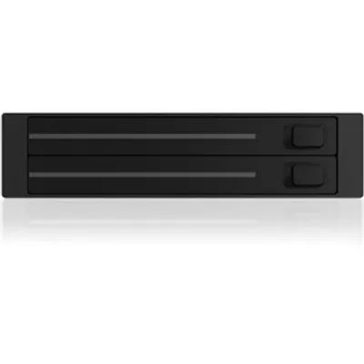 Produktbild von ICY BOX IB-2226StS, 2bay 2.5" SATA Mobile Rack, 2x 2,5" SATA HDD to 2 SATA Host, black, optional 3cm blower, 8,89 cm (3.5"), Speicherlaufwerkbehälter, Schwarz, 2.5", SATA, SATA II, SATA III, 2.5"