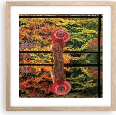 Produktbild von Gerahmtes Poster - Rahmen in heller Eiche - Tubikoin Tempel Die Farben - 40x40 cm - Wand Bild - Wanddeko - Wandbilder - Kunstposter - Wandposter - Bilderrahmen - Bilder - Kunstdruck - P2NAC40x40-4485