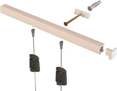 Obrázek produktu pro Závěsný systém na obrazy - SET Contour Rail stříbrná (4x ocel 4x MG1)