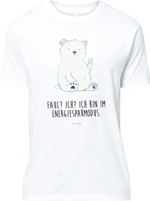 Produktbild von Mr. & Mrs. Panda T-Shirt Eisbär Faul - Weiß - Geschenk, Büro, Tshirt, Entspannen, Lustiges, Shirt, Teddy, S, Nordpol, Arbeit, Bär, Homeoffice, oberteil