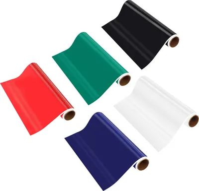 Produktbild von Belle Vous Vinylfolie Selbstklebend in Rot, Weiß, Grün, Blau & Schwarz 30cmx3 m Plotterfolie für Kunsthandwerk Klebefolie Scrapbooking, Silhouette,