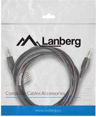Produktbild von Lanberg CA-MJMJ-10CC-0020-BK, 3.5mm, Männlich, 3.5mm, Männlich, 2 m, Schwarz