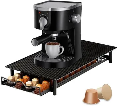 Immagine prodotto di Portacapsule da caffè - Contenitore in metallo per 36 capsule - Nero - 22,5 x 40,5 cm