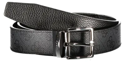 Produktbild von Wendbarer Ledergürtel für Herren - Grau/Schwarz mit Logomuster