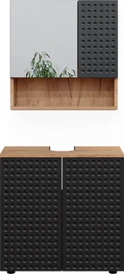 Produktbild von Badmöbel-Set Vicco Irma Anthrazit gepunktet 2 Teile, Unterschrank 60 cm, Model 47204