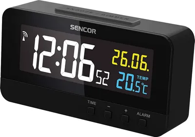 Zdjęcie produktu dla Sencor SDC 4800 B, Cyfrowy budzik, Prostokąt, Czarny, F, °C, Duński, Niemiecki, Holenderski, Angielski, Hiszpański, Francuska, Włoski, Rosyjski, LCD