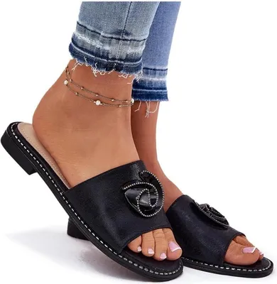 Produktbild von Damen Flache Sandalen Mit Dekorativem Detail KV51-007 Schwarz 41