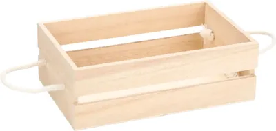 Produktbild von Holzkiste mit Kordelhandgriff 21x13x7 cm