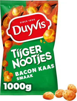 Zdjęcie produktu dla Duyvis "Tijger Nootjes Bacon Kaas" 1000G (osłonka serowa z bekonem)