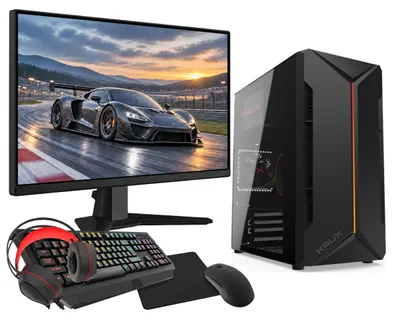 Imagen del producto de Conjunto de juegos VIST Astro, con procesador Ryzen 7 5700G, 32GB de RAM, tarjeta gráfica RX Vega 8, SSD de 1TB NVMe, Wi-Fi, sistema operativo Windows 11 y monitor de 24 pulgadas