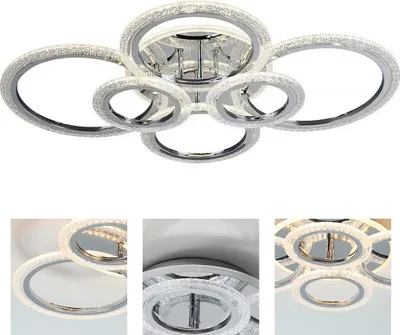 Produktbild von LED Deckenleuchte, Acryl Rundring,Dimmbar mit Fernbedienung Stufenlos Dimmbar,Wohnzimmer & Schlafzimmer,80 cm