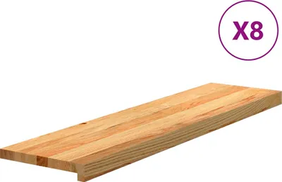 Zdjęcie produktu dla vidaXL Stopnie schodowe 8 szt. Jasnobrązowe 100x25x2 cm lite drewno dębowe