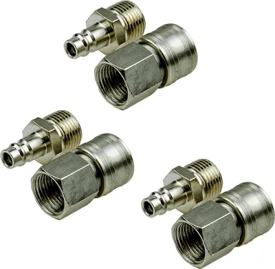 Produktbild von 3 x Druckluftkupplung Stecknippel AG 1/4'' Schnellkupplung Tülle IG 1/4''