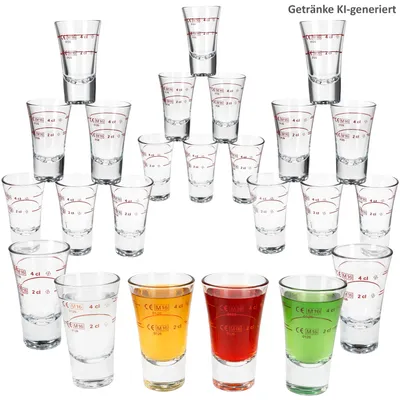 Produktbild von 24x Boston Schnapsgläser geeicht 2cl 4cl Shotglas Pinnchen Bar Stamper