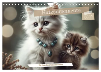 Produktbild von Katzenmomente (Wandkalender 2027 DIN A4 quer), CALVENDO Monatskalender