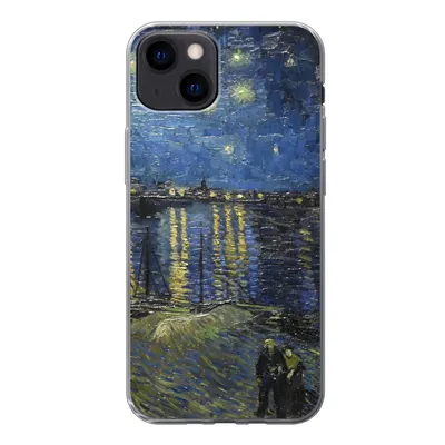 Produktbild von MuchoWow® Handyhülle Schutzhülle Hülle für iPhone 13 Sternennacht über dem Orsay Paris - Vincent Van Gogh Silikon Softcase Handy Hülle - Karteninhaber