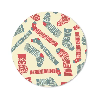 Produktbild von MuchoWow® Mauspad Mousepad Weihnachten - Socken - Schnittmuster 50x50 cm - Mousepads - Maus Mat - Pad - Mausunterlage - Vinyl