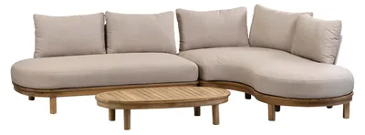 Produktbild von Eck-Loungeset Cancun | Akazie Teak-Optik & Sand