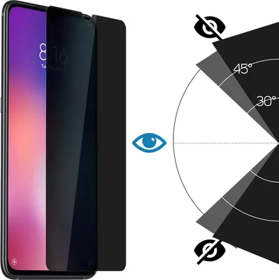 Produktbild von Avizar, Privacy Displayschutzfolie mit Blickschutz für Xiaomi Mi 9, Schwarz