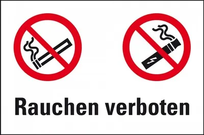 Produktbild von Dreifke® Aufkleber I Verbots-Kombischild E-Zigarette und Rauchen verboten, pr...