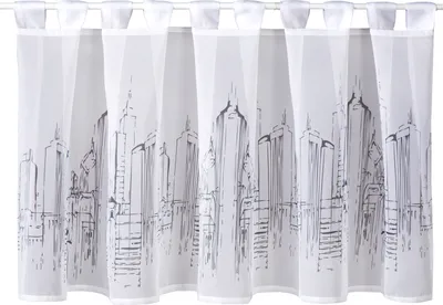 Produktbild von Gerster Scheibengardine "Skyline" B = 150 x H =50 cm Transparent weiß-Anthrazit