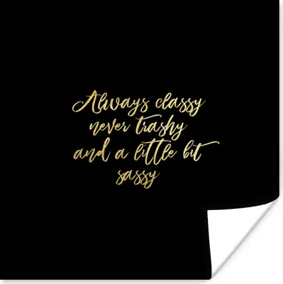 Produktbild von MuchoWow® Poster Zitate - Gold - Briefe 50x50 cm - Wohnzimmerdekoration