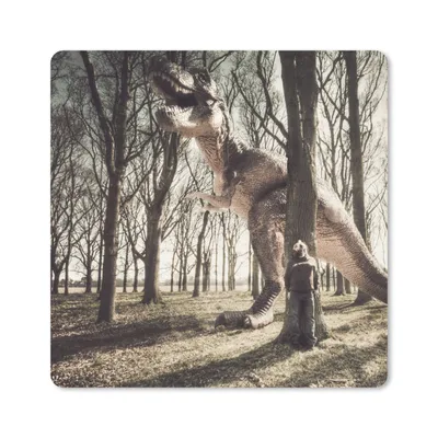 Produktbild von MuchoWow® Mauspad Mousepad Dinosaurier - Wald - Baum 30x30 cm - Mousepads - Maus Mat - Pad - Mausunterlage - Gaming
